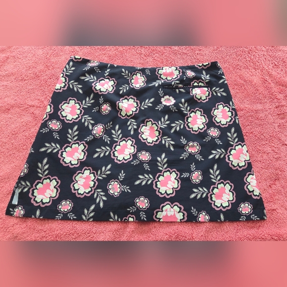 Golftini Floral Navy Golf Skirt Skort Sz 10 L Pockets Tennis Pickleball NWOT - Picture 3 of 10